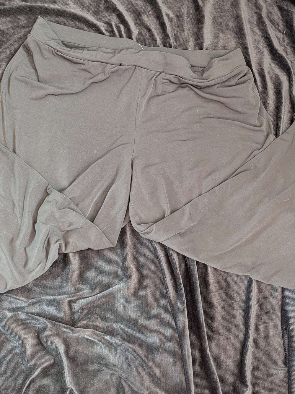 Black Stretch Lounge Double Layer Capri